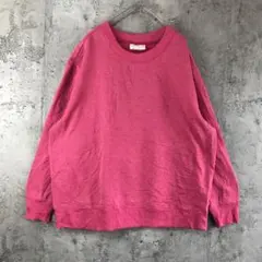 Y3495古着　トレーナー　スウェット　ピンク　無地　90s Y2K