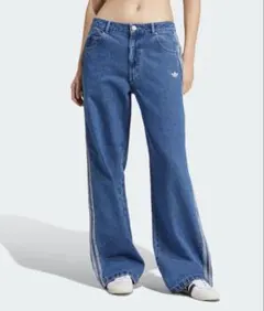 ⭐️新品タグ付きadidas デニムスリーストライプトラックパンツ