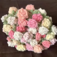 花束ブランケット　フラワーブランケット　ハンドメイド　バラ