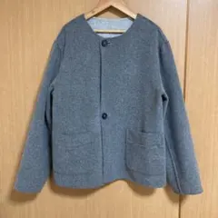 J.PRESS リバーシブル ウール混 リバー ノーカラー ショートコート