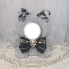 おすわり　ぬい服　ねこ　10㎝　着ぐるみ　ハンドメイド　推し活　グレー　ギャル