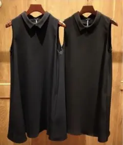 未使用タグ付きLois CRAYONロイスクレヨンエリつきフレアワンピース