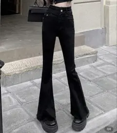 SHEIN 黒デニムフレアパンツ