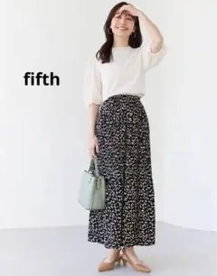 fifth レオパードプリーツスカート