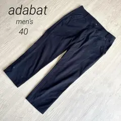【アダバット】チノパン クロップドパンツ ゴルフパンツ ネイビー 総柄 40 Lのサムネイル