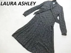 美品　LAURA ASHLEY　花柄　ロングワンピース　ネイビー　USA４