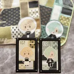 4点★フリューくじ　刀剣乱舞 御伴散歩　～ぽちくじ～　御伴ミニタオル 髭切 膝丸