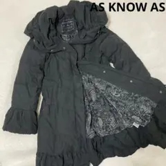 as know as de base/ダウン/コート/リボン/フリル/総柄