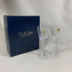 KAGAMI CRYSTAL Pair Wine Glass 六角プレート