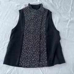 スリーブレス キルティングベスト 黒