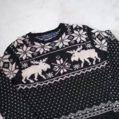 《POLO RALPH LAUREN》ヘラジカ柄 ニットセーター ラルフローレン