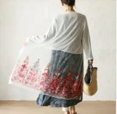 新品✿cawaii✿羽織に咲く花刺繍のサムネイル