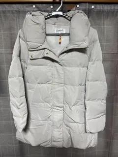 Dessin フード付きライトグレーダウンジャケット