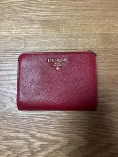 PRADA サフィアーノレザー 二つ折り財布 レッド