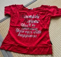 hiromichi nakano赤プリントTシャツ 150のサムネイル