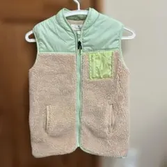 H&M フリースベスト 8-10Yキッズ ボアベスト アウトドア ベージュ