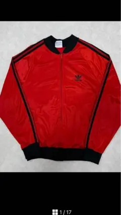 古着 80s アディダス ATP トラックジャケット レッド ブラック 赤黒 ⑥