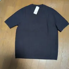 ウォッシャブルミラノリブニットＴシャツ　ネイビー