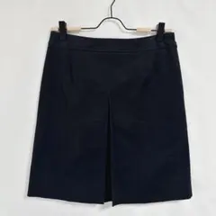 【スピックアンドスパン】ひざ丈タイトスカート(36)黒　ブラック　無地　日本製