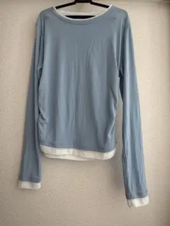 水色 長袖 トップス