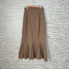 センスオブプレイス✨マーメイドロングスカート　ブラウン　M フレア