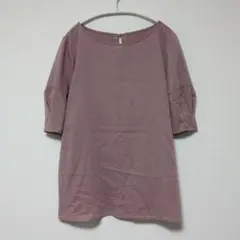 美品 ミッシェルクラン 上品 こなれ ブラウス くすみピンク 38 M 5分袖のサムネイル