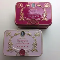 空き缶2点セット　ニナス　パリ　紅茶缶　マリー・アントワネット