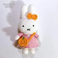 ハロウィン かぼちゃのポシェット & リボン セット ハンドメイド ミッフィー用