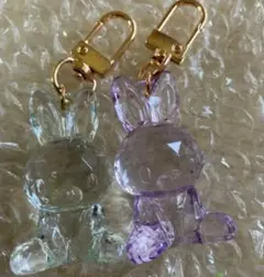 うさぎ クリアチャーム 2個セットのサムネイル