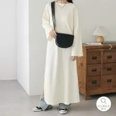 discort フレアスリーブワッフルワンピース