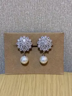 ブライダルピアス フラワーモチーフ パール