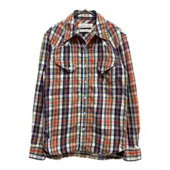 REMI RELIEF フラワースタッズ チェック ウエスタンシャツ Sサイズ