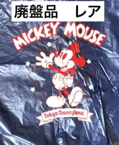 【廃盤品　レア‼︎】ディズニーランド　ミッキーレインポンチョ　レインコートネイビー