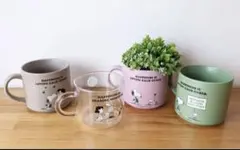 スヌーピー  マグカップ　グラスマグ　PEANUTS ターバックス　スタバ