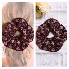 インド刺繍リボン　ヘアゴム　ハンドメイド　シュシュ　NO3300