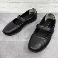 REGAL リーガル ストラップ フラットパンプス レザー 黒 23.5cm