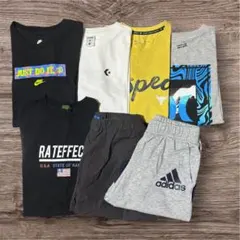 夏服まとめ売り定価約20,000円男子160半袖Tシャツハーフパンツ着回し抜群