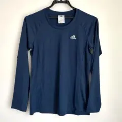 adidas アディダス 長袖Tシャツ M ネイビー　レディース
