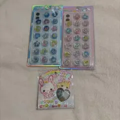 あわわちゃん ハッピーマーチ フワフワらびちゃん おはじきシール キラコロ