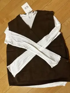 RN ニットベスト カシュクール ブラウン