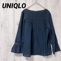 【ユニクロ】長袖シャツ　カットソー　ネイビー　M　プルオーバー