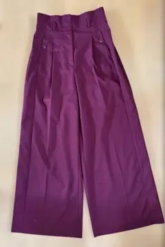 BEAMS HEARTワイドパンツ ゴムウエストS ボルドー