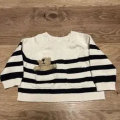 baby GAP ストライプ クマ刺繍 セーター 0-6ヶ月