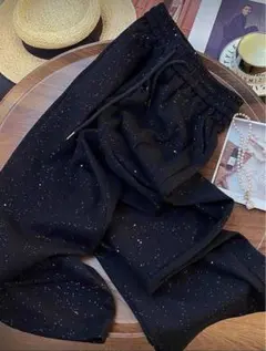 ブラック ワイドパンツ