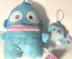 ハンギョドン がま口ポーチ と　ぬいぐるみフェイスキーホルダー　2こセット