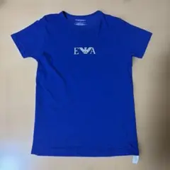 EMPORIO ARMANI Tシャツ ブルー ロゴプリント Sのサムネイル