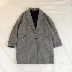 ZARA チェック柄 チェスターコート