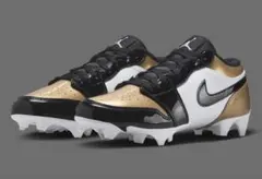 ナイキ アメフトスパイク JORDAN メタリックゴールド・ブラック サイズ