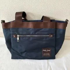 Legato Largo ネイビー　トートバッグ　カバン　ポケット沢山　ナイロン