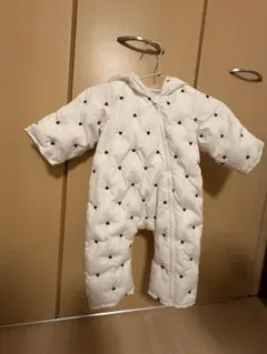 petit main 白色刺繍ハート模様アウター 80